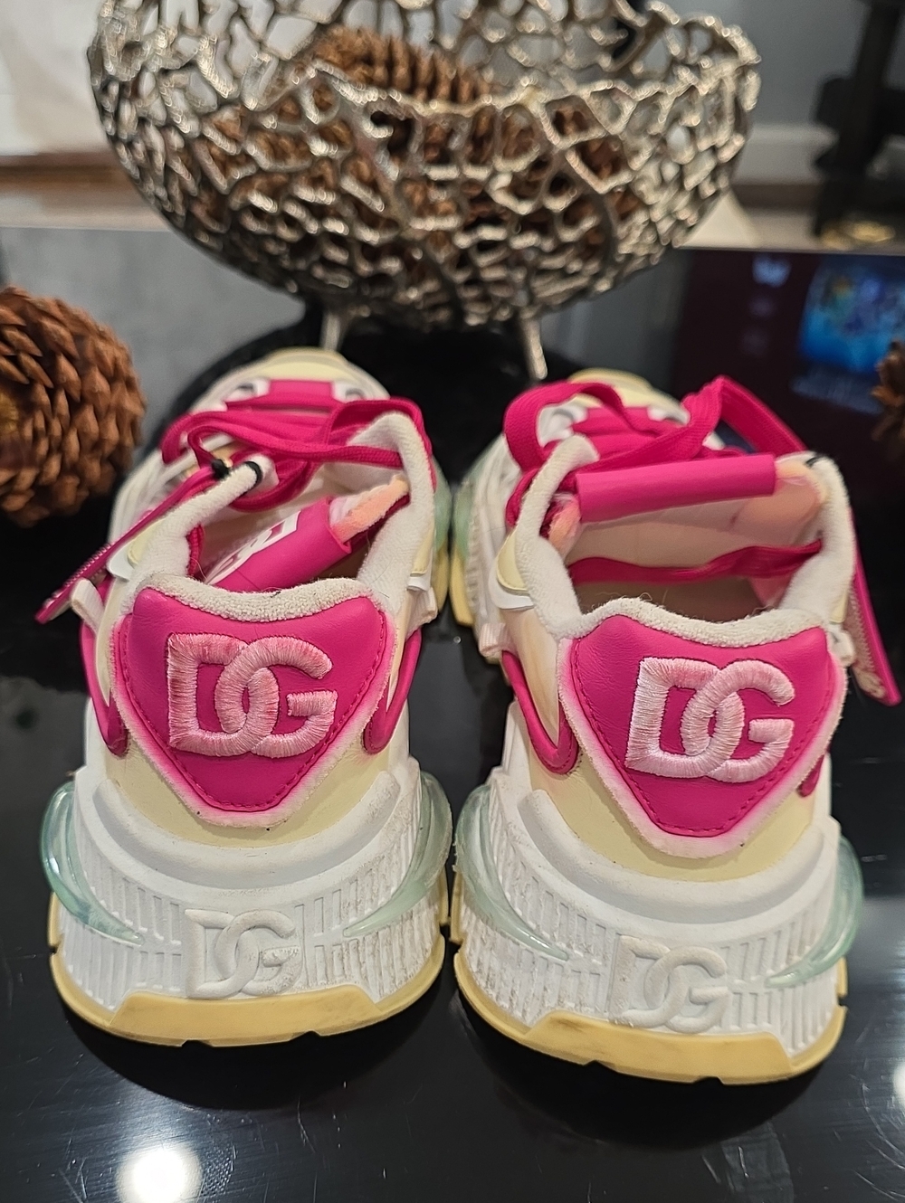 Dolce & Gabbana Hot Pink and White Chunky Sneakers - Picture 4 of 10